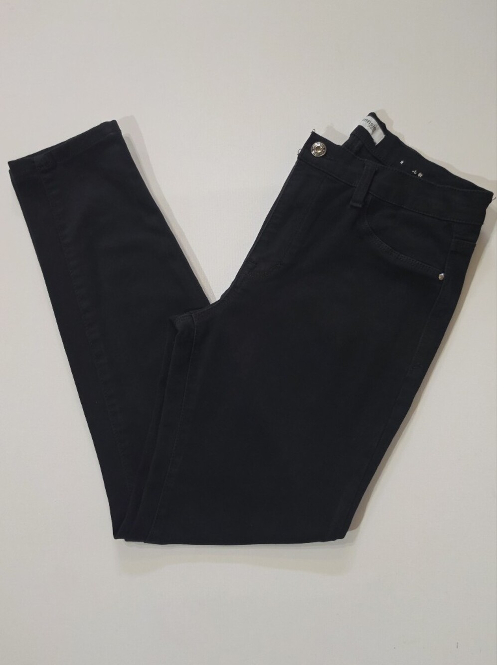 Kensie High Rise Skinny Jeans Sz‎ 8 Black Minimalist Dark Academia Classic Denim
